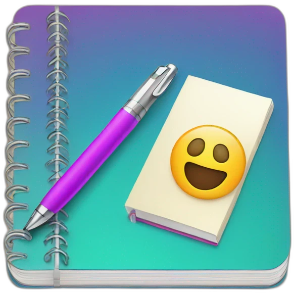 colorful notebook and pen emoji