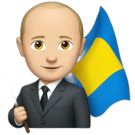 Putin with the Ukrainian flag emoji