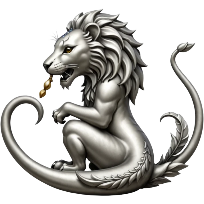 Elder Scrolls Online Lion eating its tail Ouroboro silver emoji