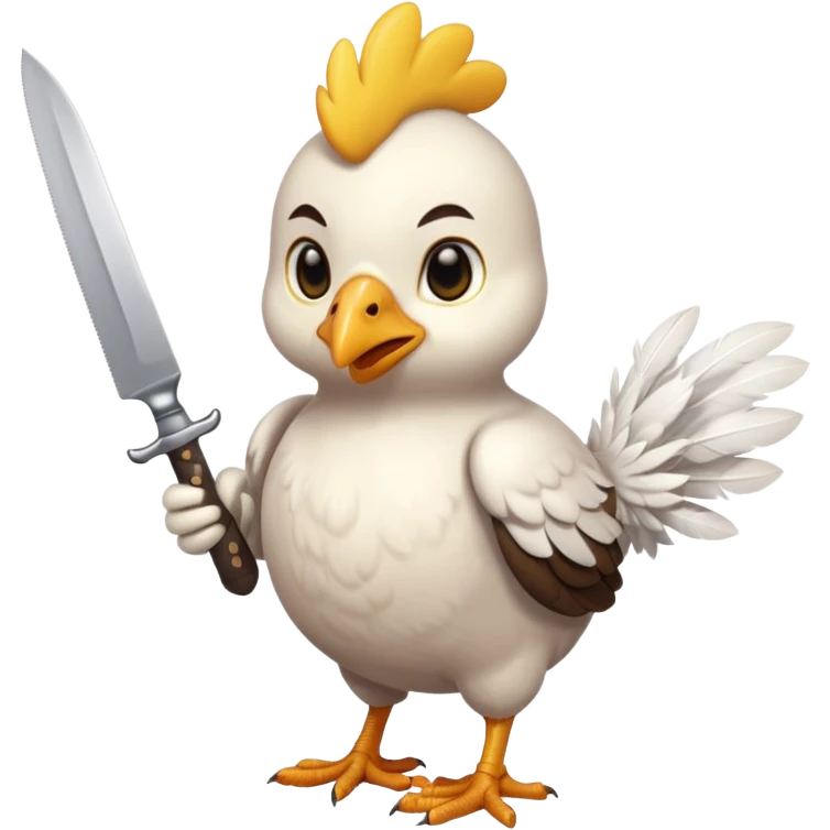 little chicken holding knive emoji