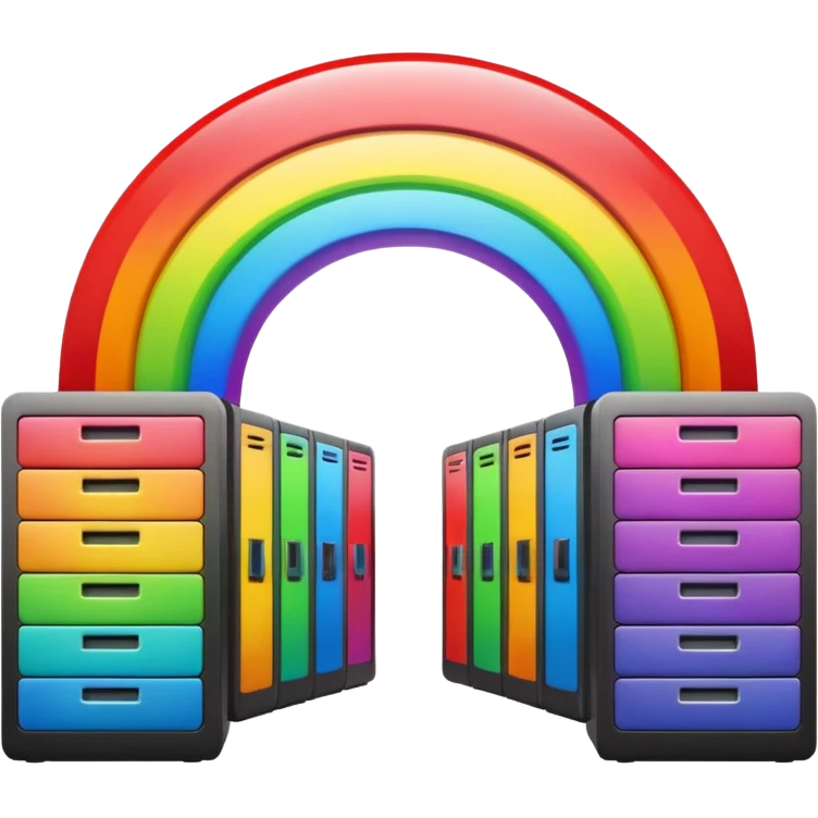 rainbow between servers emoji