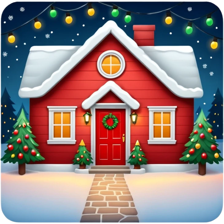 house with christmas lights emoji