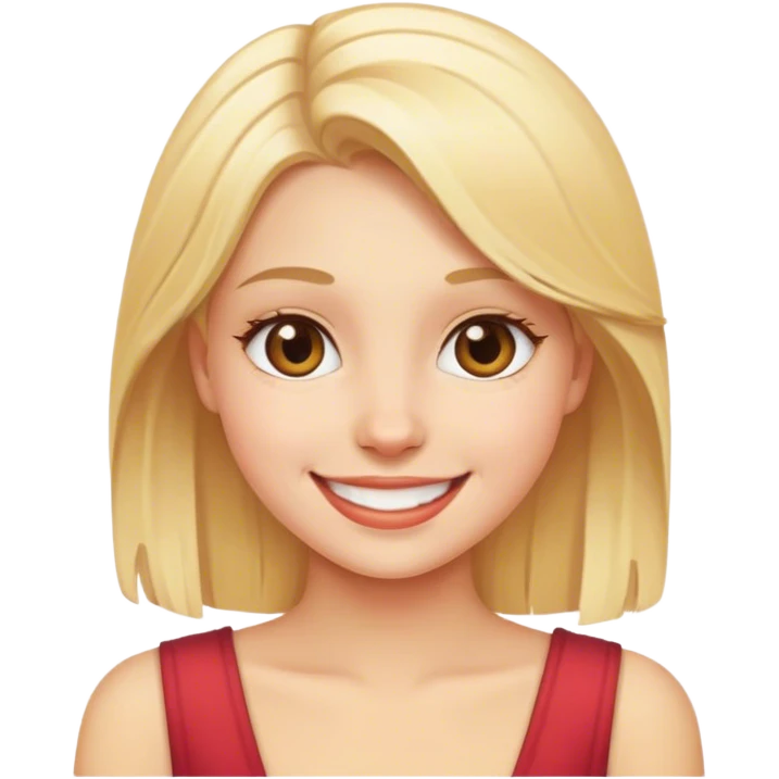 smiling blonde girl portrait emoji