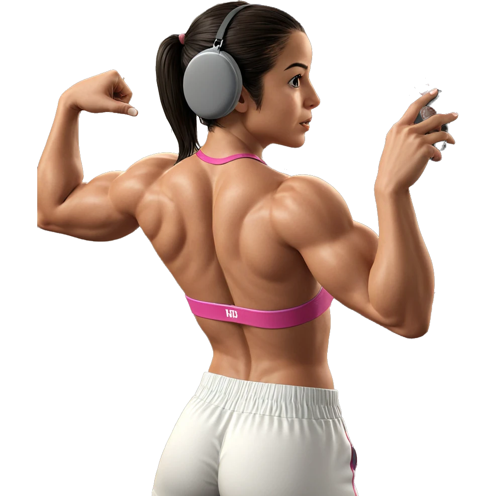 muscular girl in locker room emoji