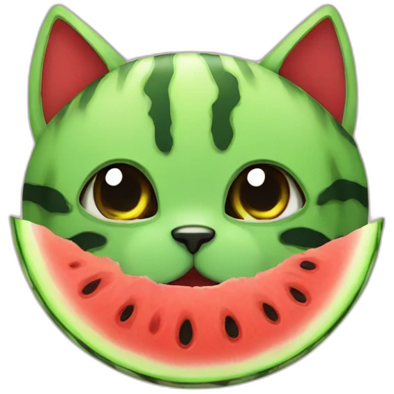 Watermelon cat emoji