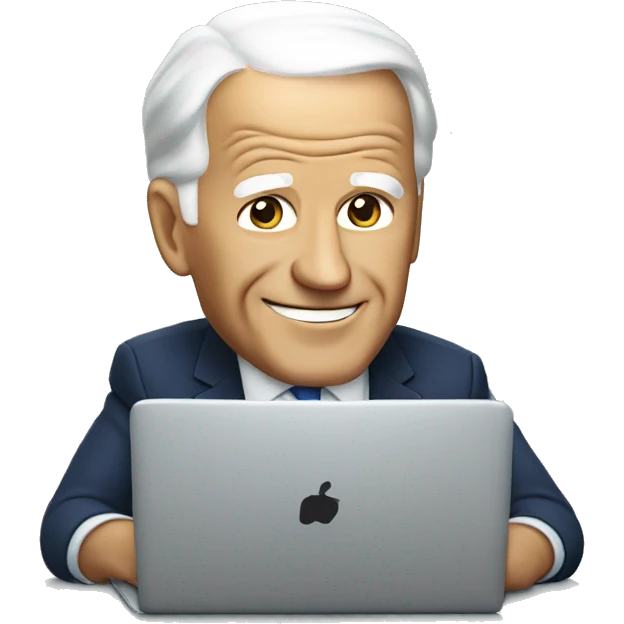 biden with laptop emoji