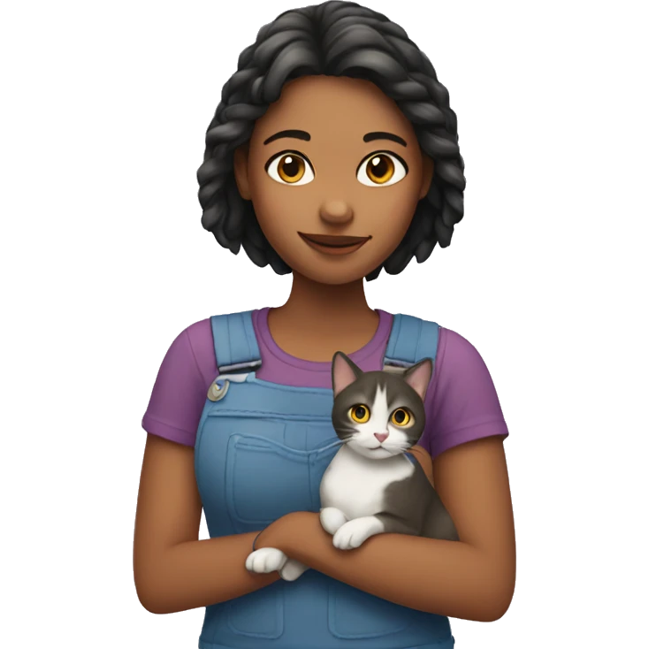 Girl with a cat emoji