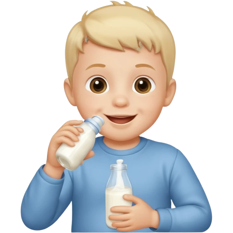 Baby boy and bottle milk emoji