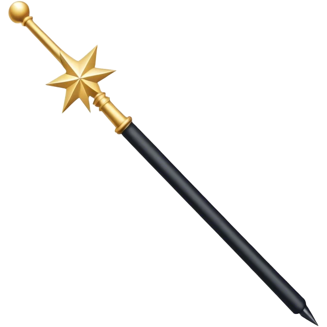 magic wand,simple cylindrical, black in the middle,both ends are white emoji