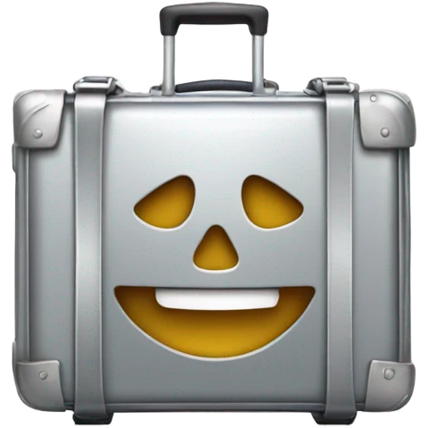 Silver metal suitcase emoji