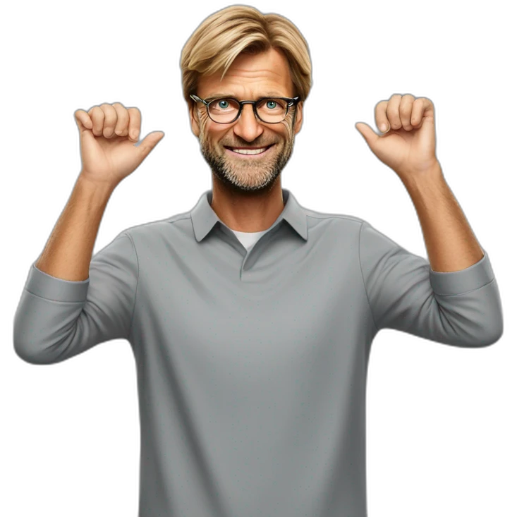 jurgen klopp placing hands under the head emoji