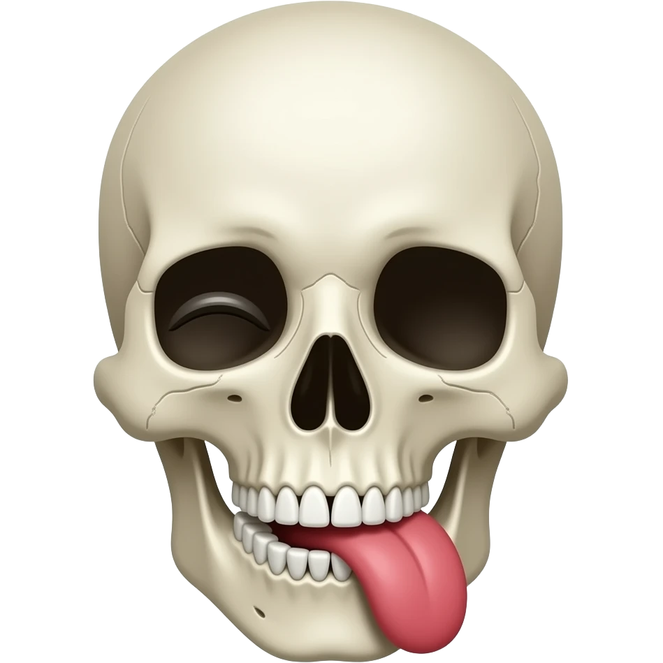 A skull emoji winking and sticking tongue out emoji