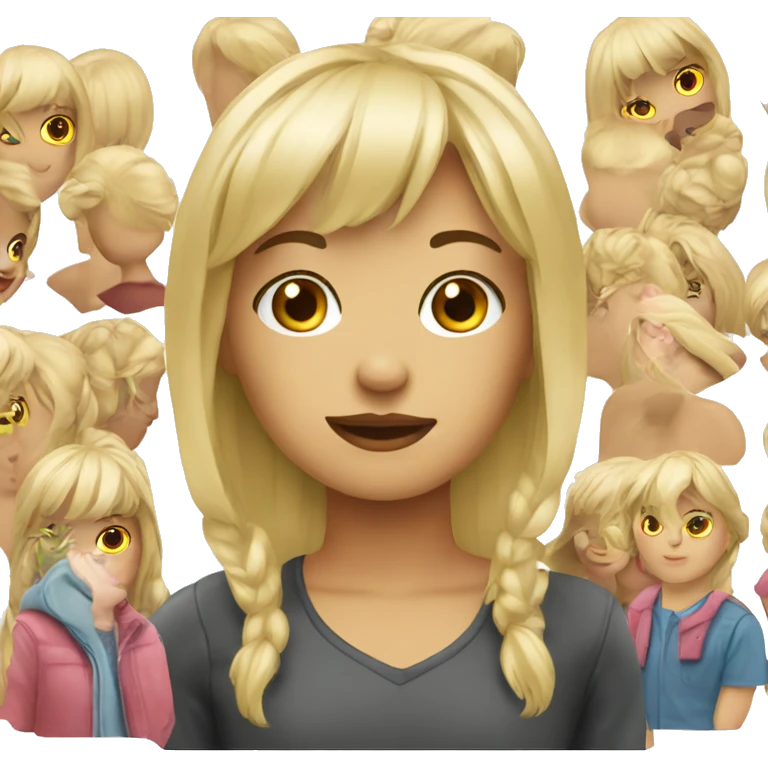 blonde girl with bangs emoji