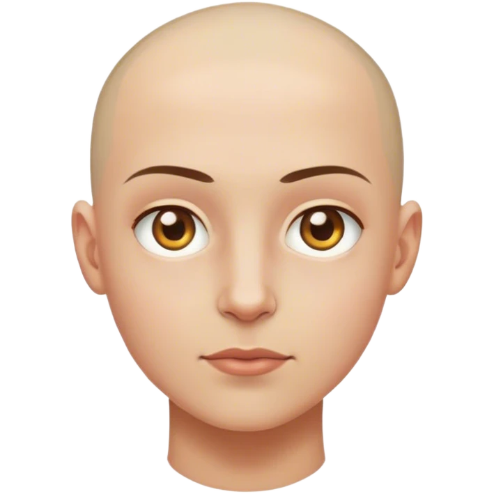 Shaved head. hazel eyes, light s emoji