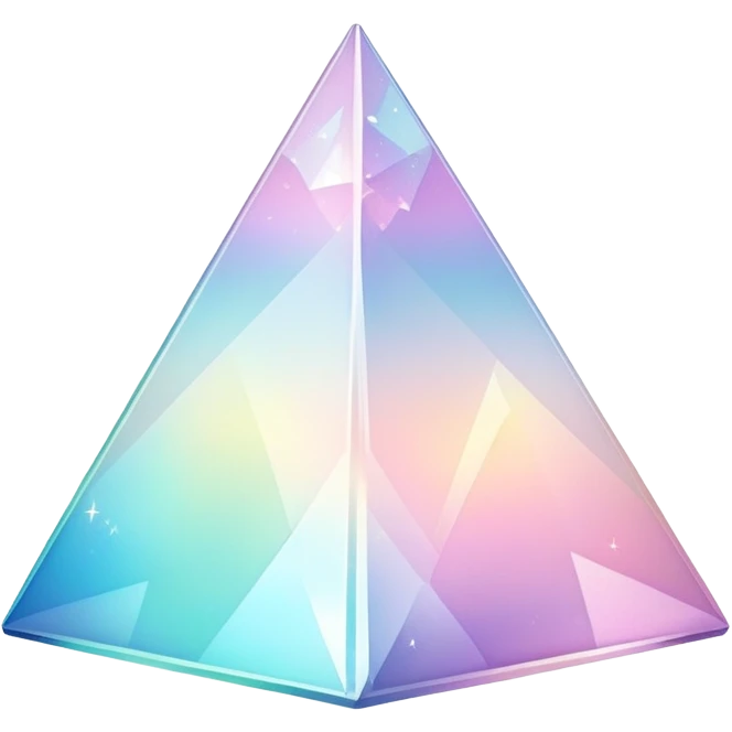 Sparkly glossy Pastel iridescent glass crystal pyramid emoji