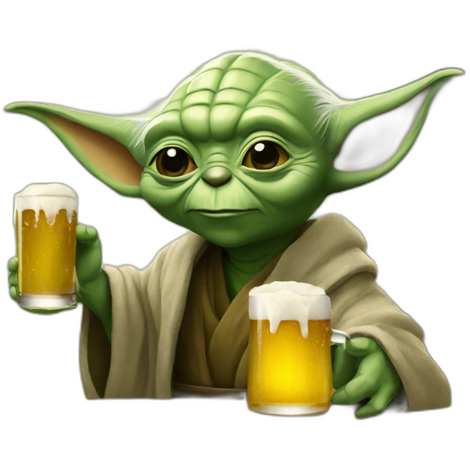 yoda drinking a beer emoji