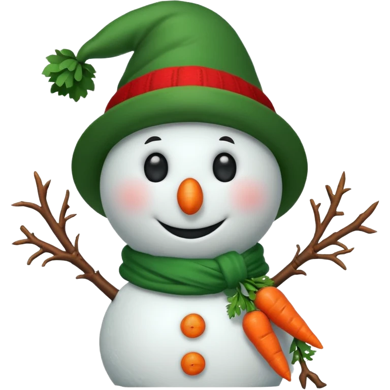 snowman wearing green hat emoji