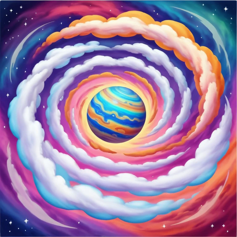 Gas Planet – swirling colorful clouds with no solid ground emoji