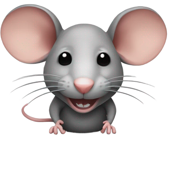 A rat holds a sign with the inscription: HEHE emoji