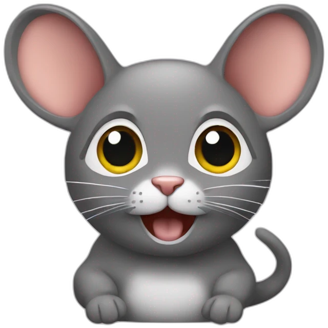 Chat sur une souris emoji