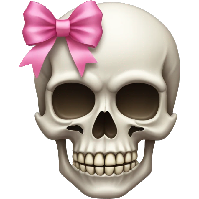Skull with a pink bow emoji