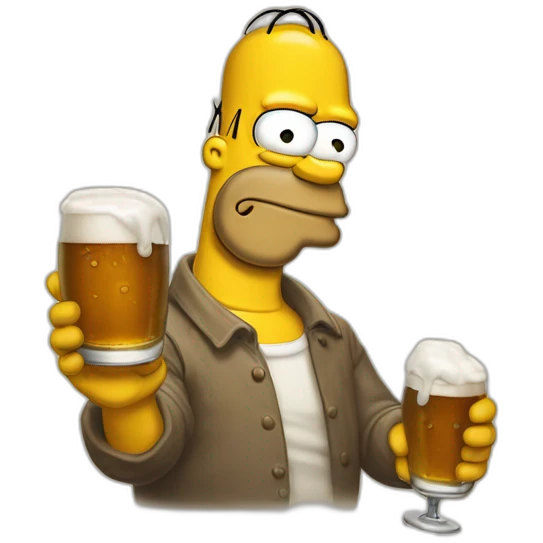 Hommer Simpson qui bois une bière emoji