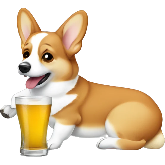 Corgi drinking mexican tequilla  emoji