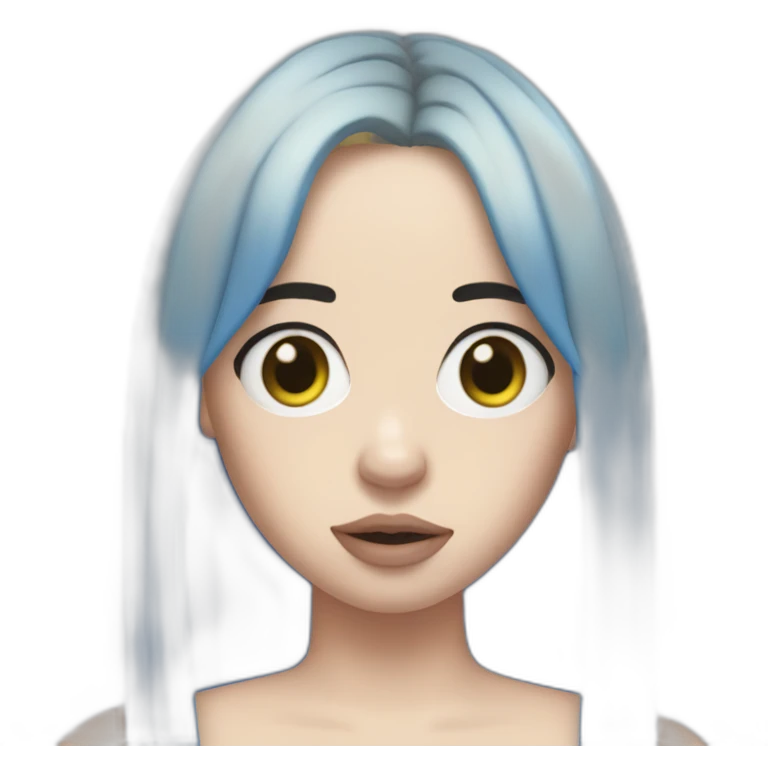 Billie eilish chanteuse cheveux bleu emoji