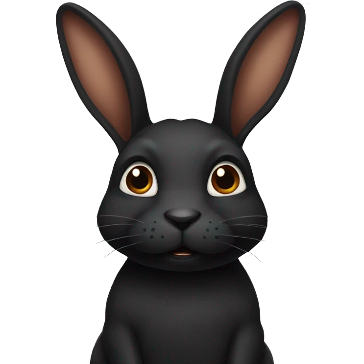 black rabbit with brown eyes emoji