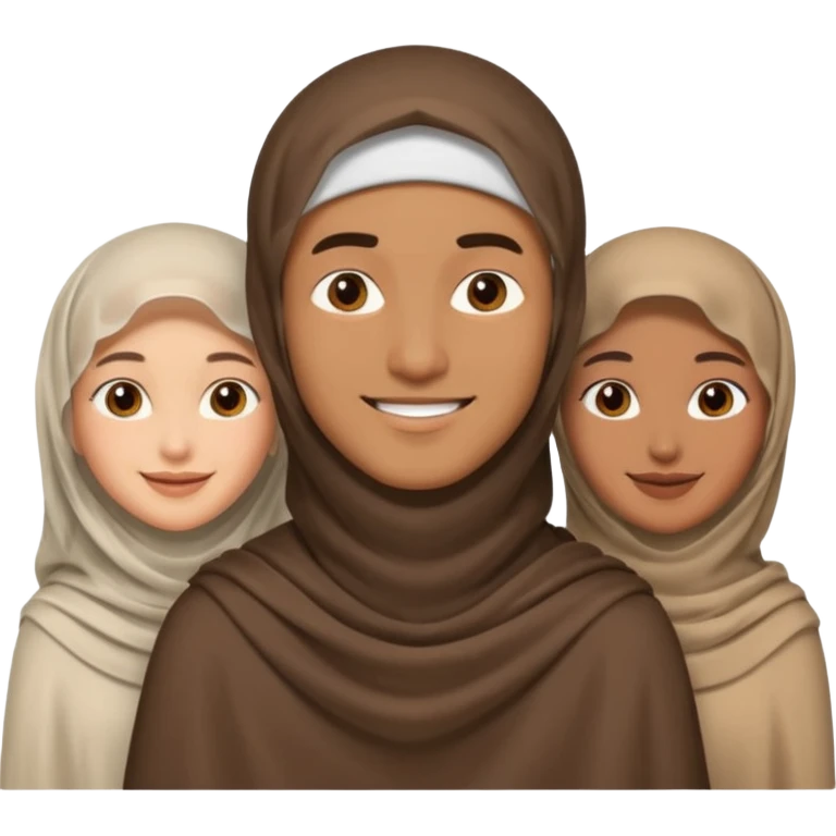 polygynie 1 man 3 veiled women emoji