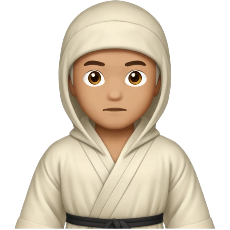 All white ninja with robe and light brown skin color emoji