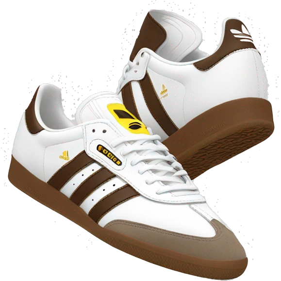 Adidas samba shoes white brown emoji