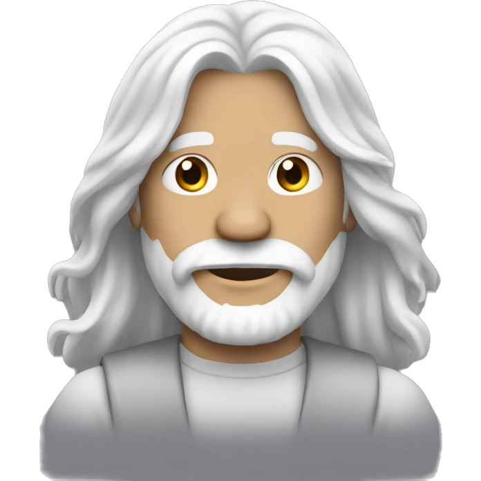 a man with long white hair emoji