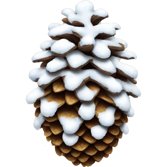pine cone with snow emoji