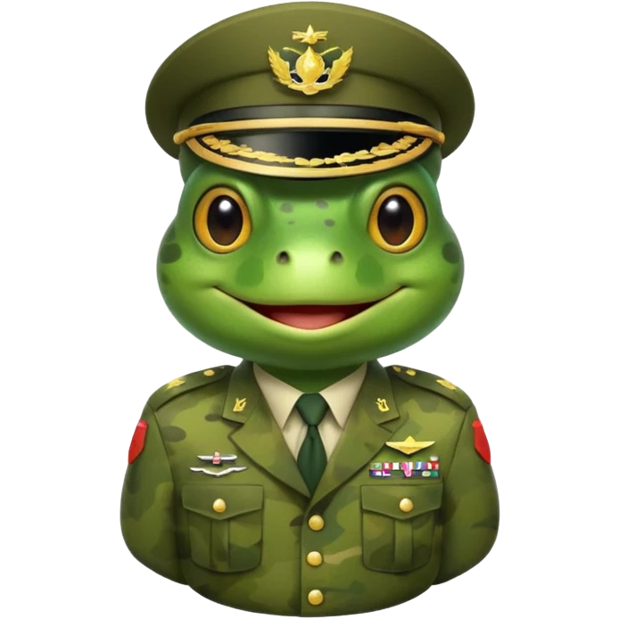 frog in the army emoji