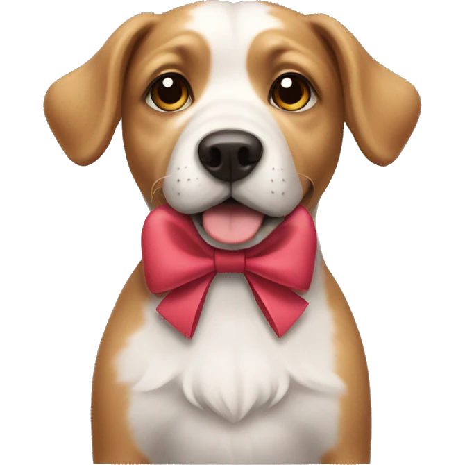 Dog with a bow emoji