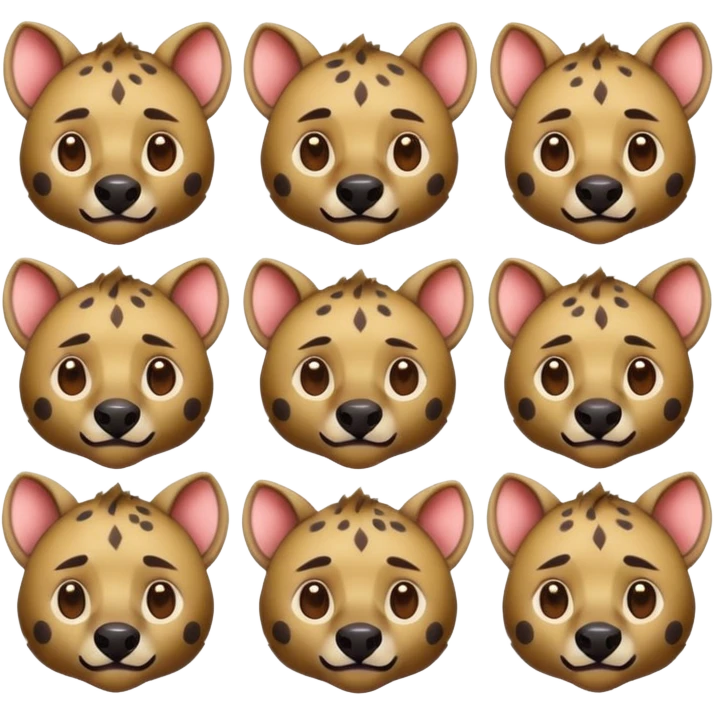 mach mir ein 10er packed mit Hyänen emojis für meinen discord in anime style emoji