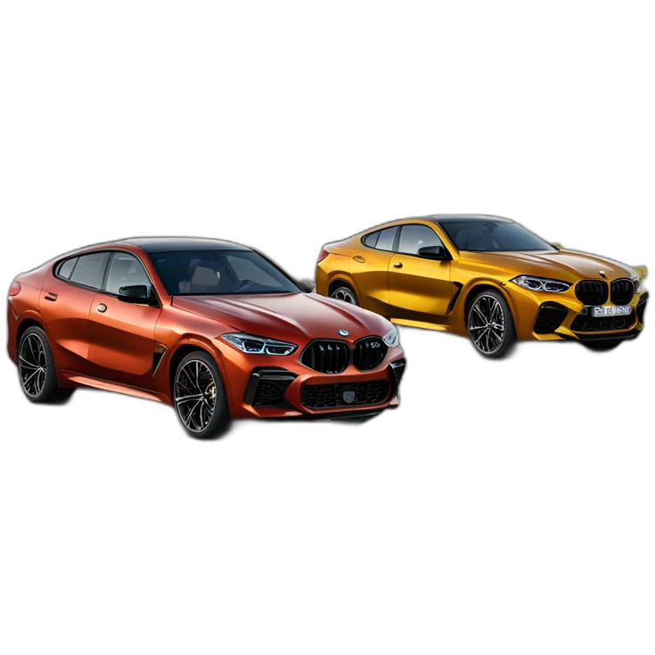 a bmw m8 and a bmw x6 emoji