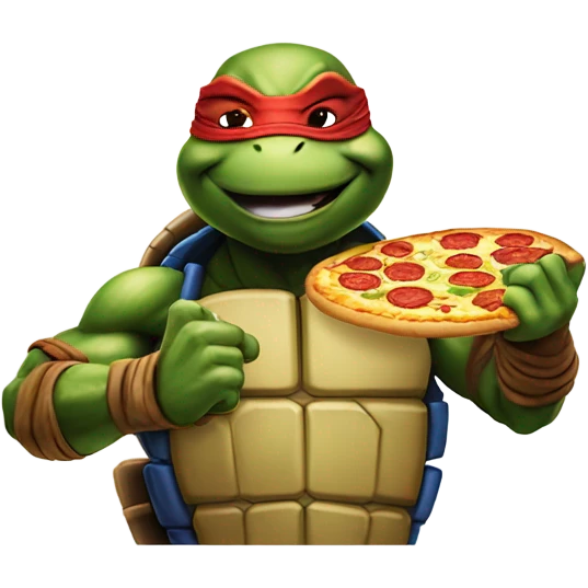 Ninja turtles tmnt eating pizza emoji