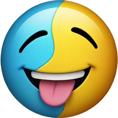smiley face with tongue sticking out between peace sign emoji