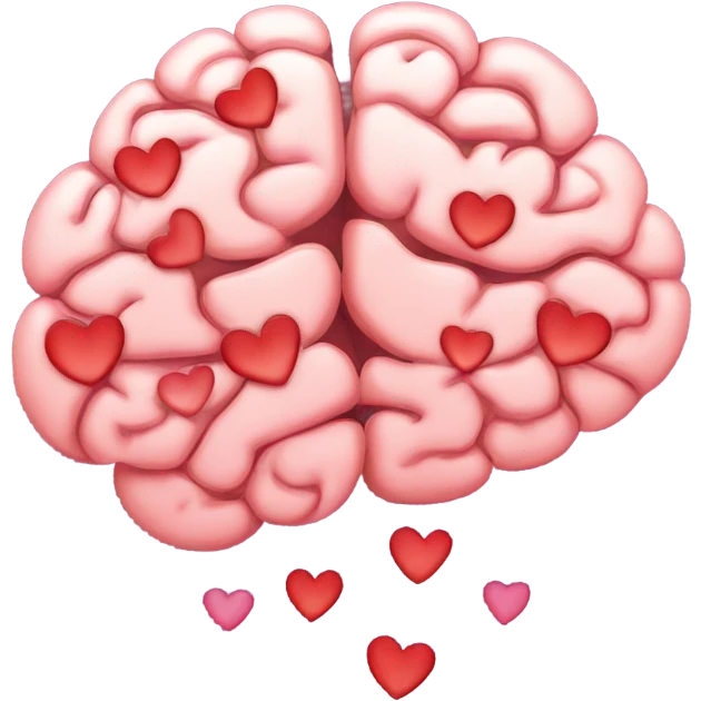 Brain with hearts emoji