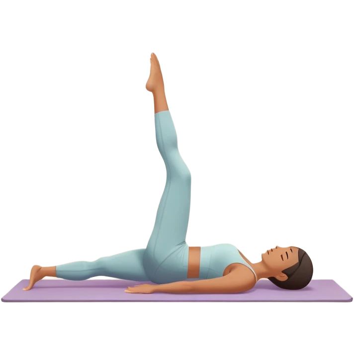 A person performing a Pilates exercise on a mat in a clean, modern studio. The focus is on core strength and flexibility, with a neutral, calming color palette. Simple equipment like a reformer machine and a soft, tranquil background enhance the feeling of controlled movement and focus. emoji