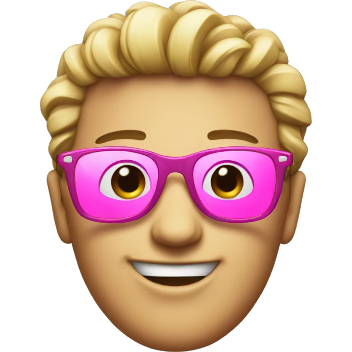 cool with a smile and pink glasses emoji