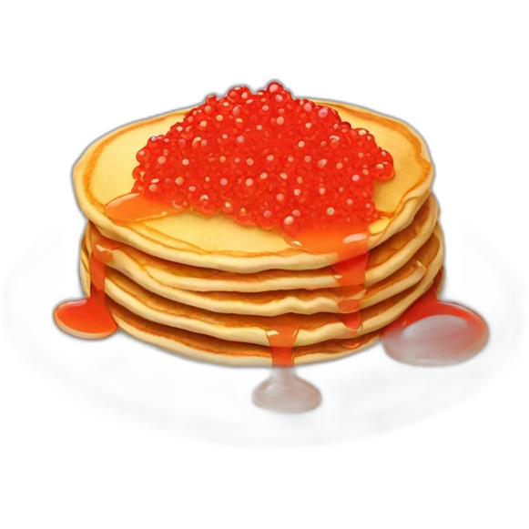 Pancake with red caviar emoji
