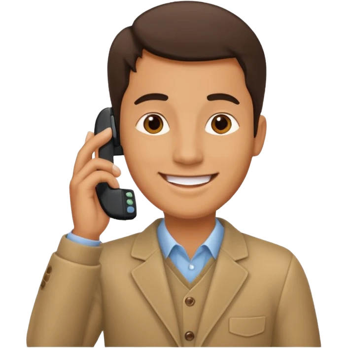a man talking on mobile phone emoji