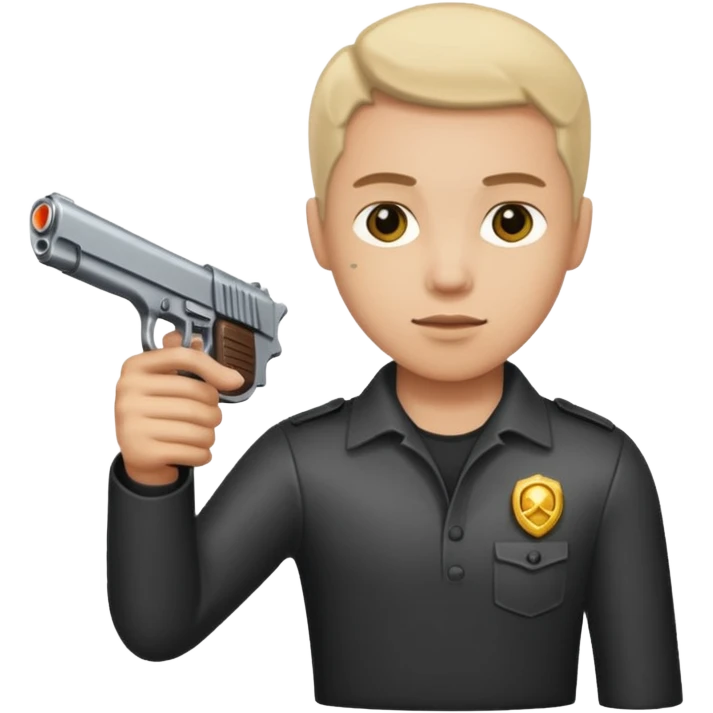 Un emocionante con una nueve milímetro emoji