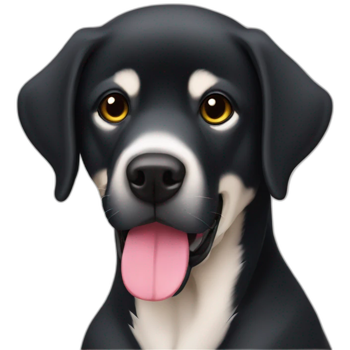 Labrador noir casque rugby emoji
