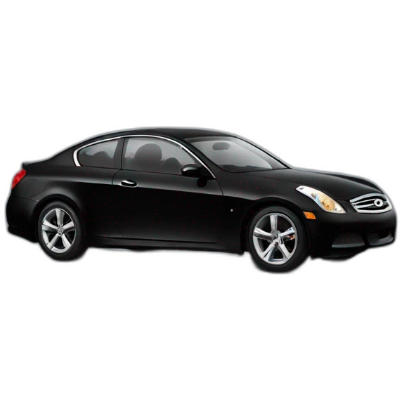 Black infiniti g35 car with emoji smoke behind emoji