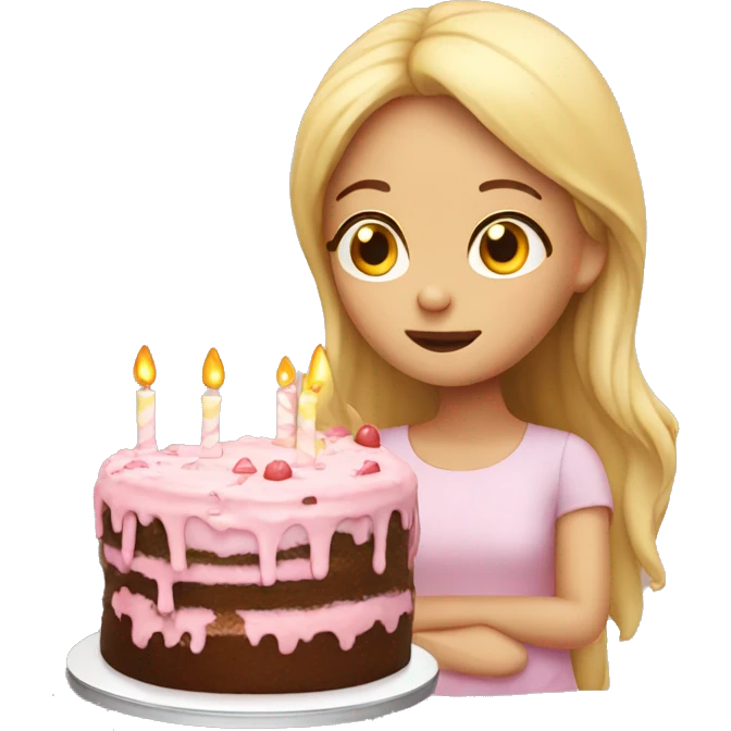 Girl dreaming about cake emoji