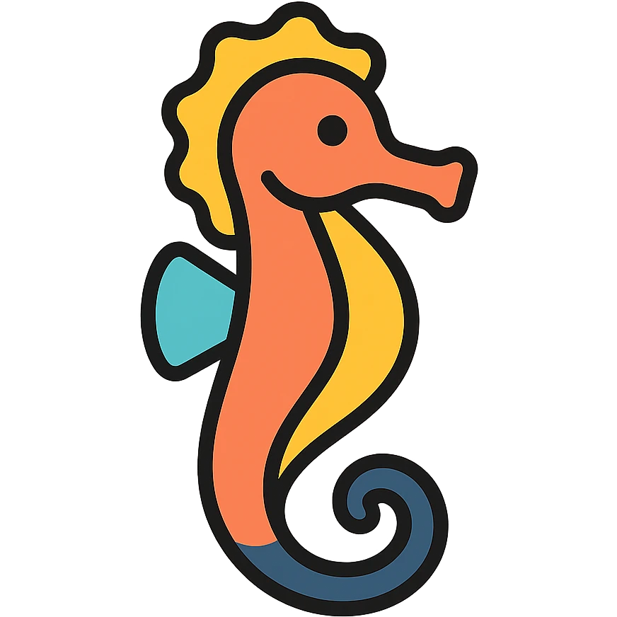 colored seahorse icon emoji